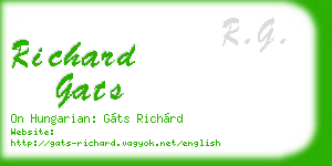 richard gats business card